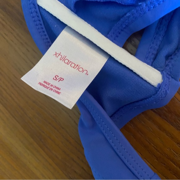 Xhilaration halter criss-cross blue/purple bikini top with pattern - Picture 4 of 5